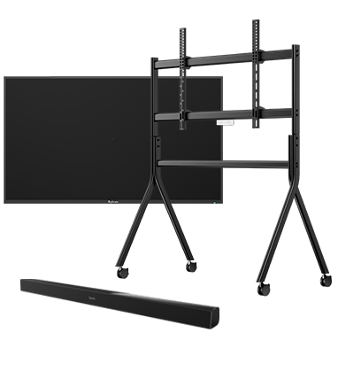 TV + Chariot TV mobile + Barre de son