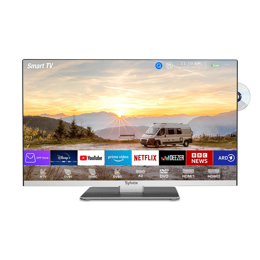 Meilleure TV 12V 24’’ pour camping‑car Smart avec DVD – Limo