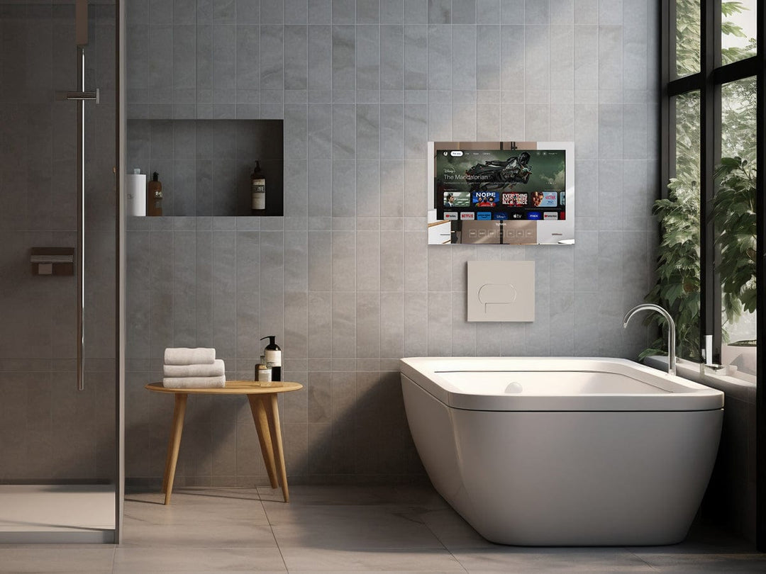 TV miroir étanche 24’’ encastrable pour salle de bain