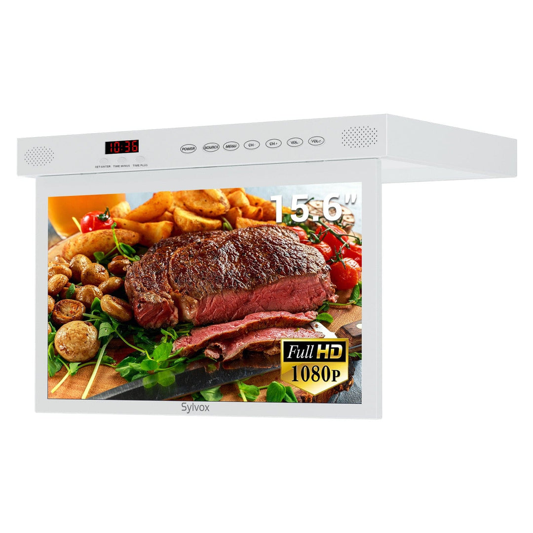 TV cuisine 15,6’’ sous meuble rabattable – Blanc
