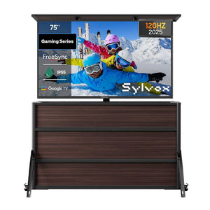 75" Gaming TV extérieure + meuble élévateur