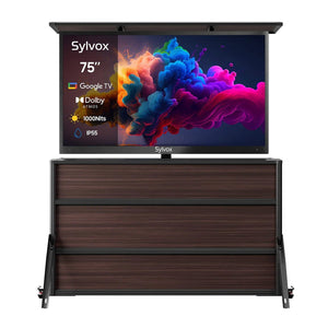 75" Deck Pro QLED 2.0 TV extérieure + meuble élévateur