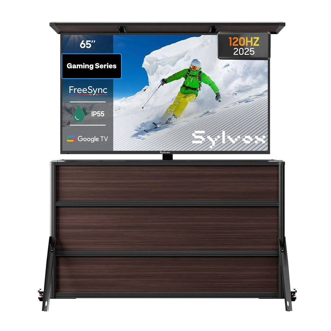 65" Gaming TV extérieure + meuble élévateur