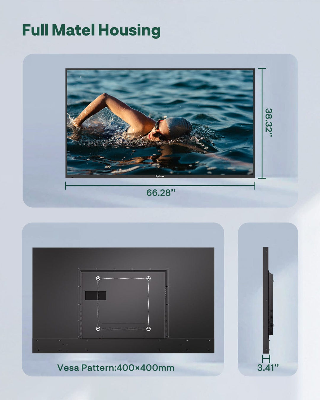 SMART Google TV Extérieur Étanche 75’’ (191 cm) 4K UHD 120Hz – Gaming