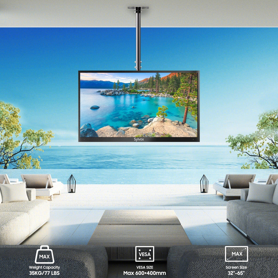Support TV plafond extérieur réglable en hauteur