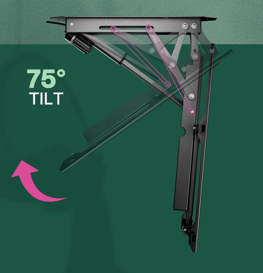 Support TV plafond électrique extérieur rabattable avec télécommande