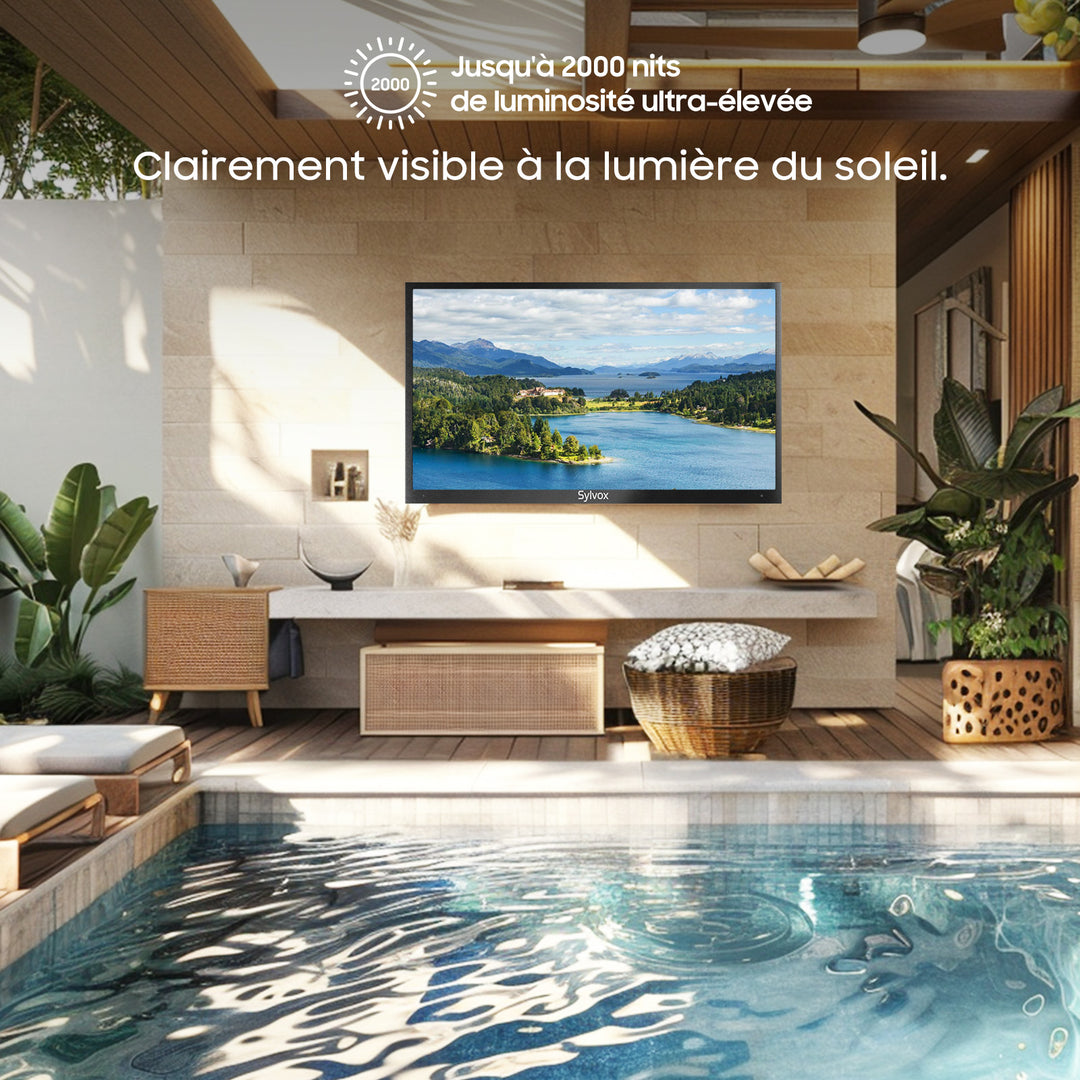 SMART Google TV Extérieur Plein Soleil 43’’ (109 cm) 4K UHD QLED – Pool Pro QLED 2.0