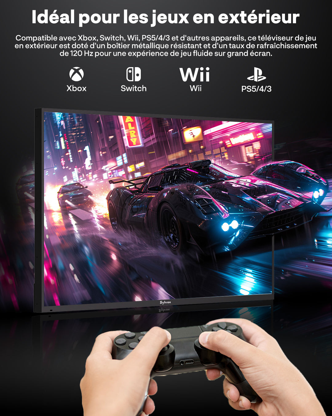 SMART Google TV Extérieur Étanche 55’’ (140 cm) 4K UHD 120Hz – Gaming