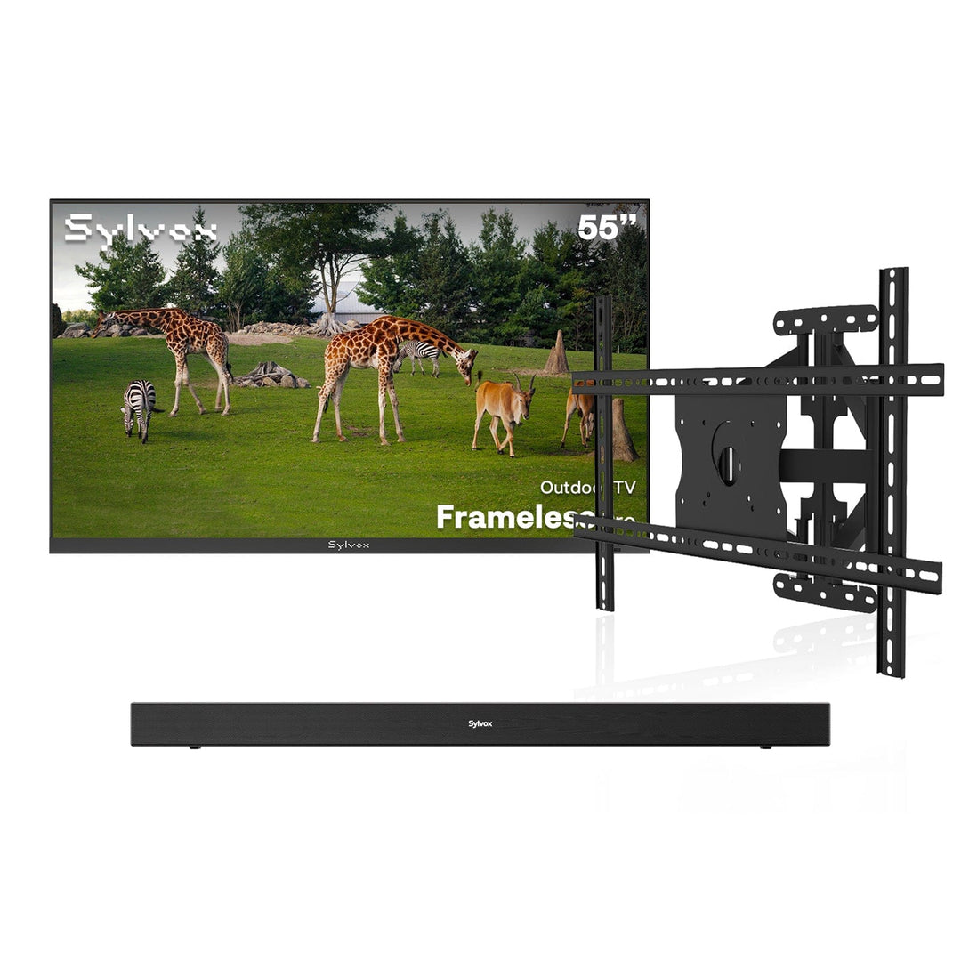 SMART Google TV Extérieur 55’’ 4K UHD Plein Soleil – Cadre Ultra-Fin – Série Frameless Pro