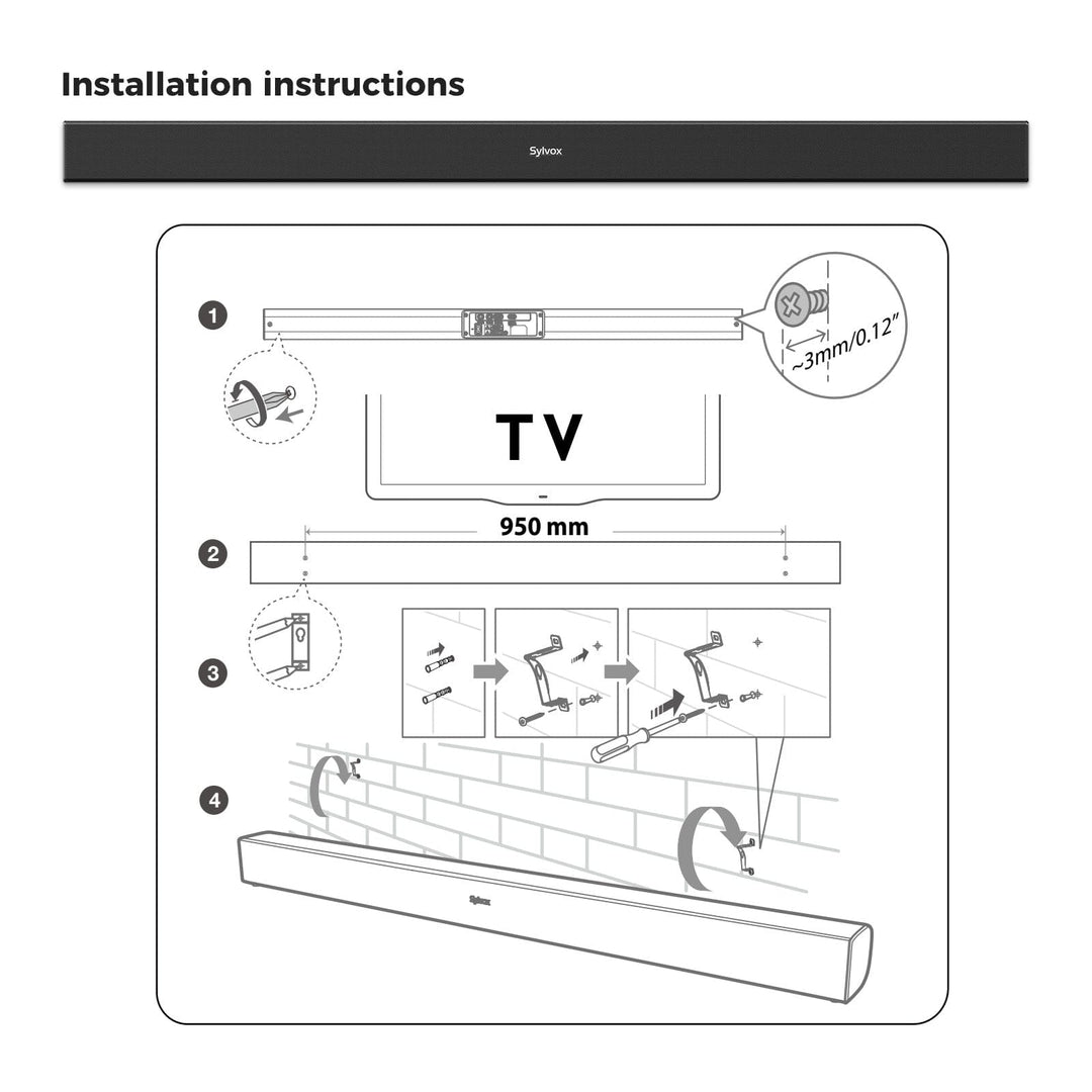 Barre de son extérieure IP65 pour jardin et terrasse, Bluetooth et HDMI ARC – S2