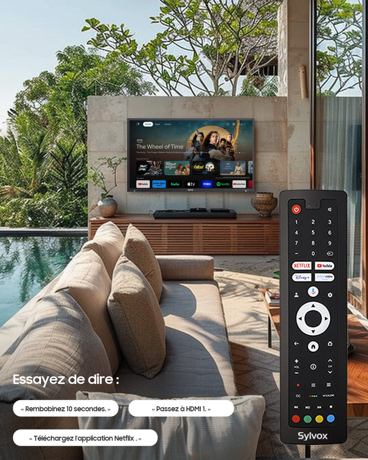 SMART Google TV Extérieur Étanche Plein Soleil 43’’ (109 cm) 4K UHD – Pool Pro 3.0