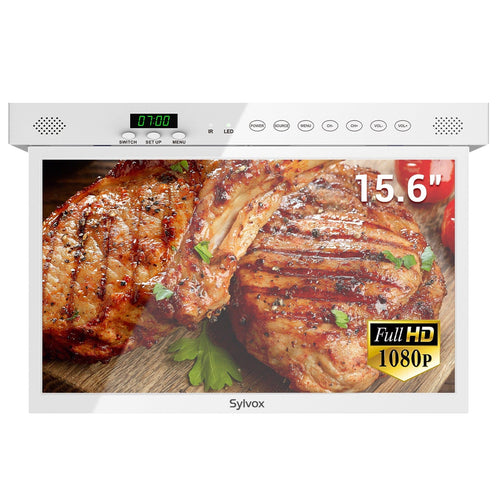 TV cuisine 15,6’’ sous meuble rabattable – Blanc
