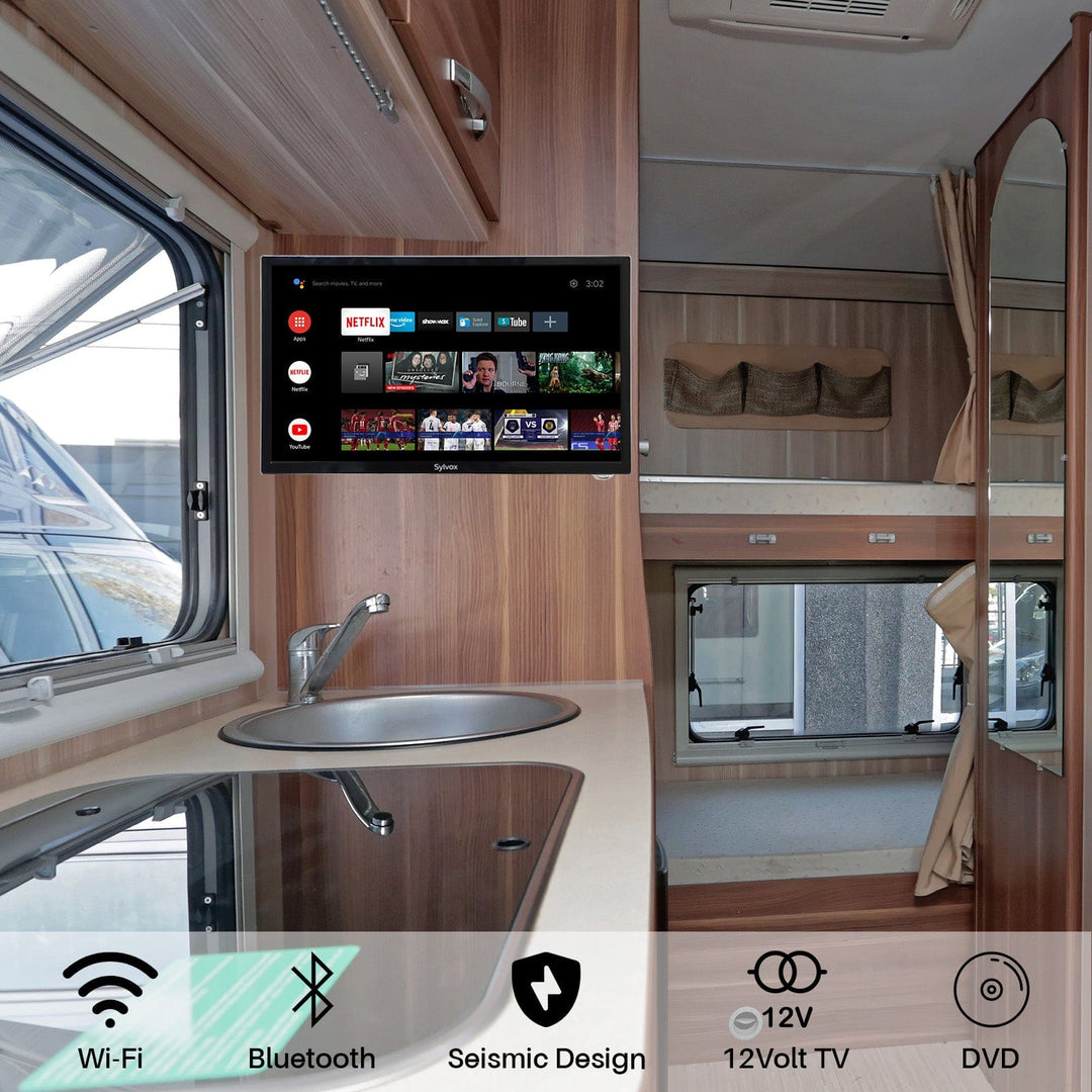 Télévision 12 volts pour camping‑car 27’’ avec DVD intégré – Trailer