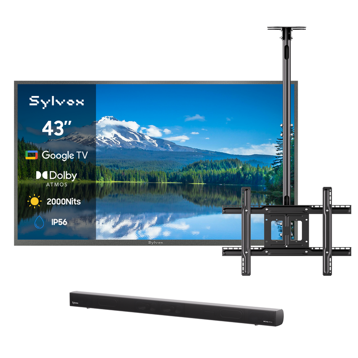SMART Google TV Extérieur Étanche Plein Soleil 43’’ (109 cm) 4K UHD – Pool Pro 3.0