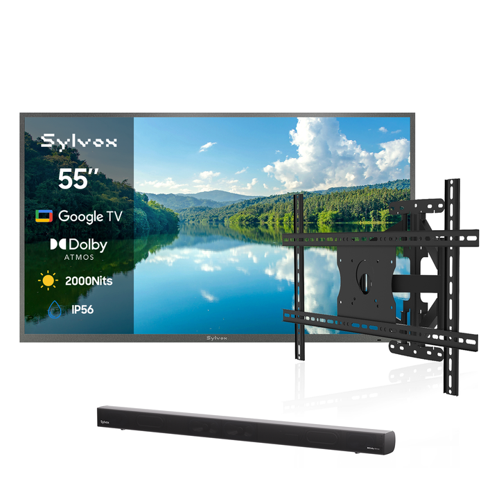 SMART Google TV Extérieur Étanche Plein Soleil 55’’ (140 cm) 4K UHD – Pool Pro 3.0