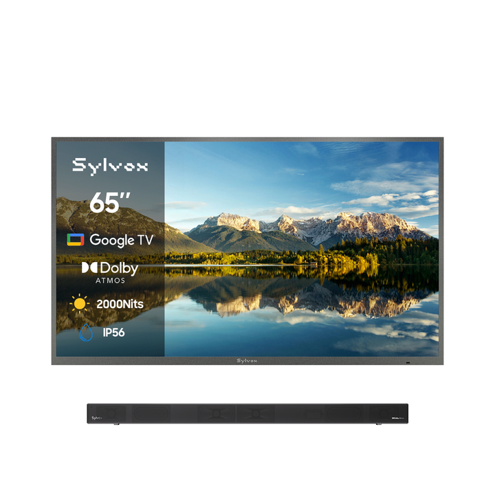 SMART Google TV Extérieur Étanche Plein Soleil 65’’ (165 cm) 4K UHD – Pool Pro 3.0
