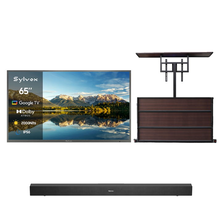 SMART Google TV Extérieur Étanche Plein Soleil 65’’ (165 cm) 4K UHD – Pool Pro 3.0