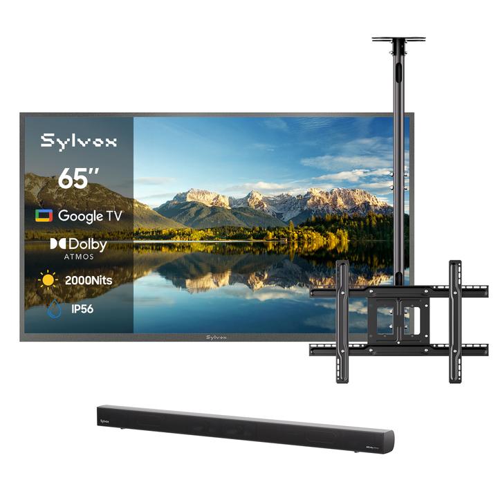 SMART Google TV Extérieur Étanche Plein Soleil 65’’ (165 cm) 4K UHD – Pool Pro 3.0