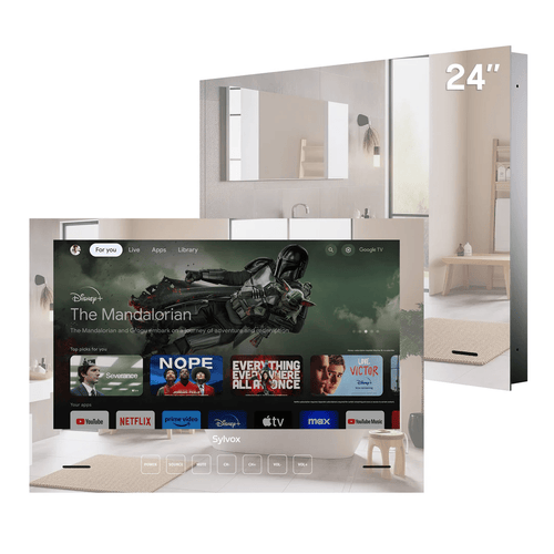 TV miroir étanche 24’’ encastrable pour salle de bain